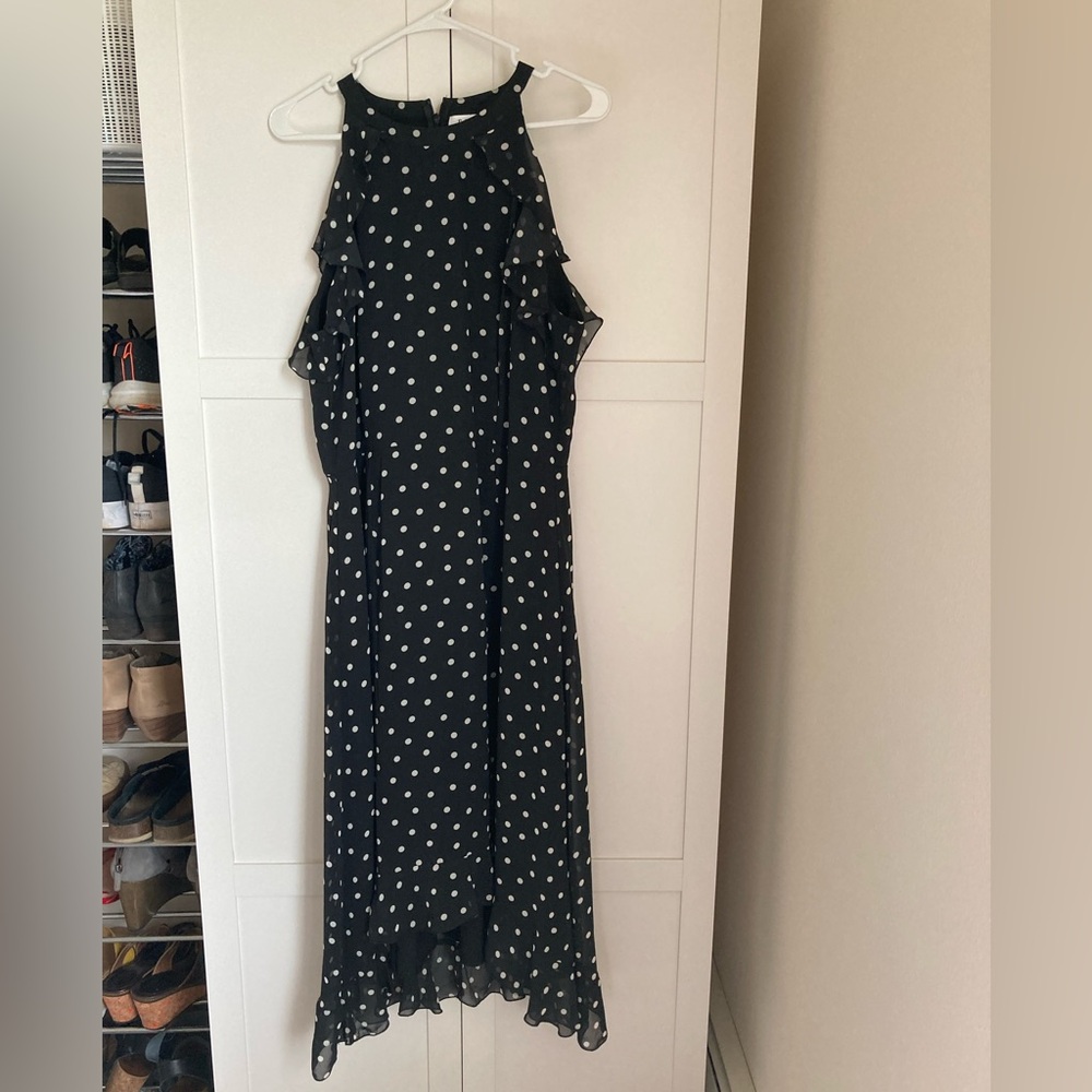 Women’s polka dot sheer high low dress